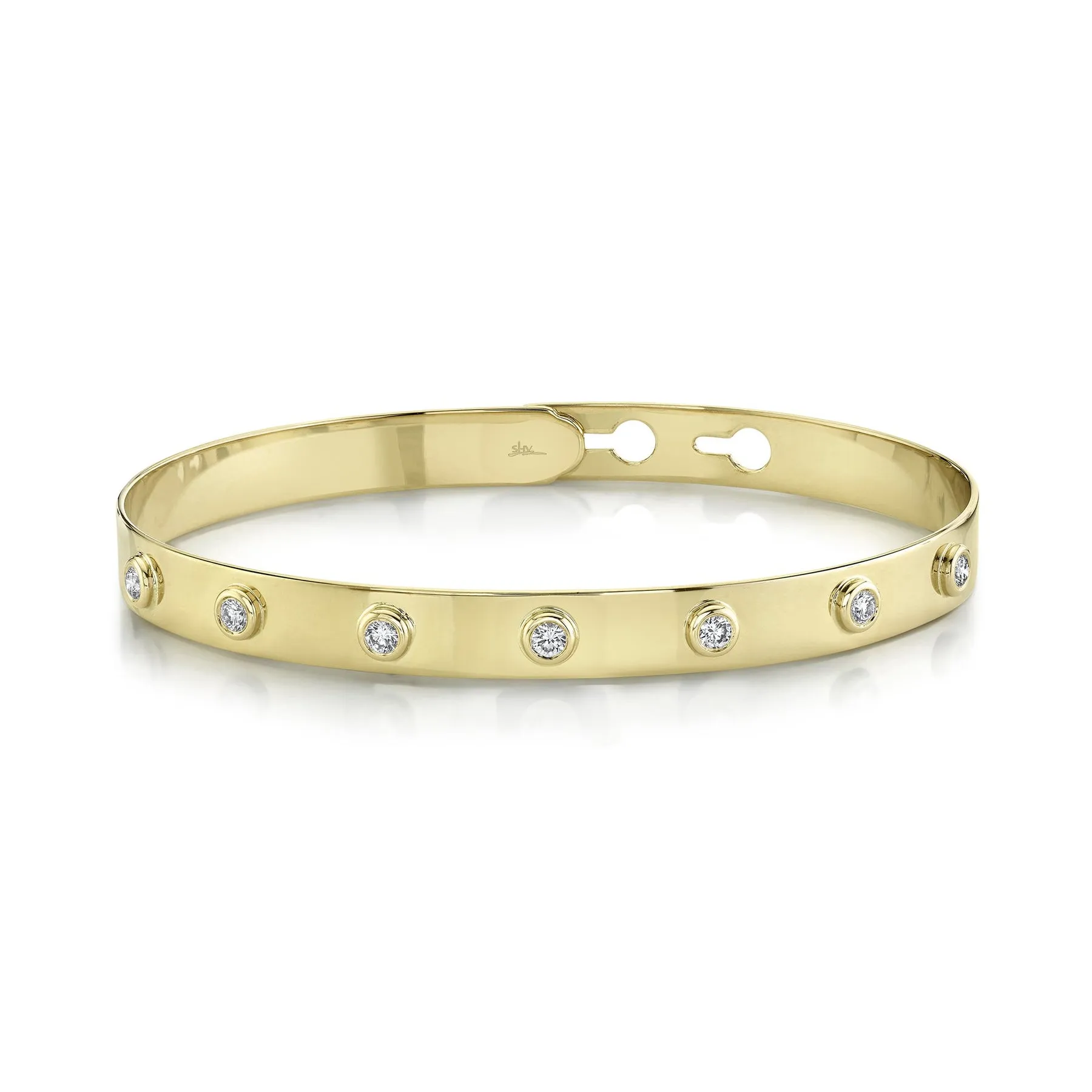 0.32CT DIAMOND BEZEL LATCH LOCK BANGLE SC55020133ZS