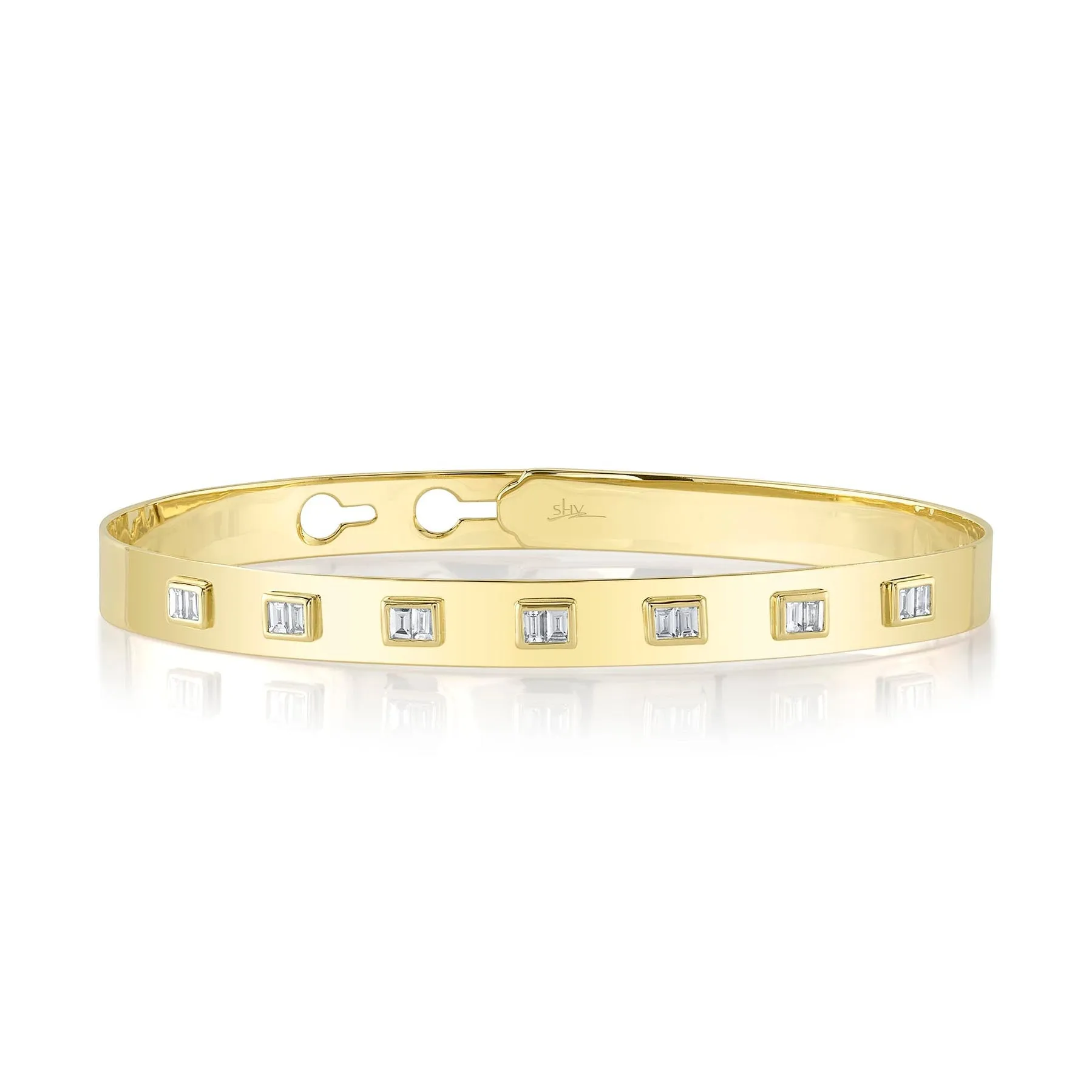 0.46CT DIAMOND BAGUETTE LATCH LOCK BANGLE SC55024593ZS