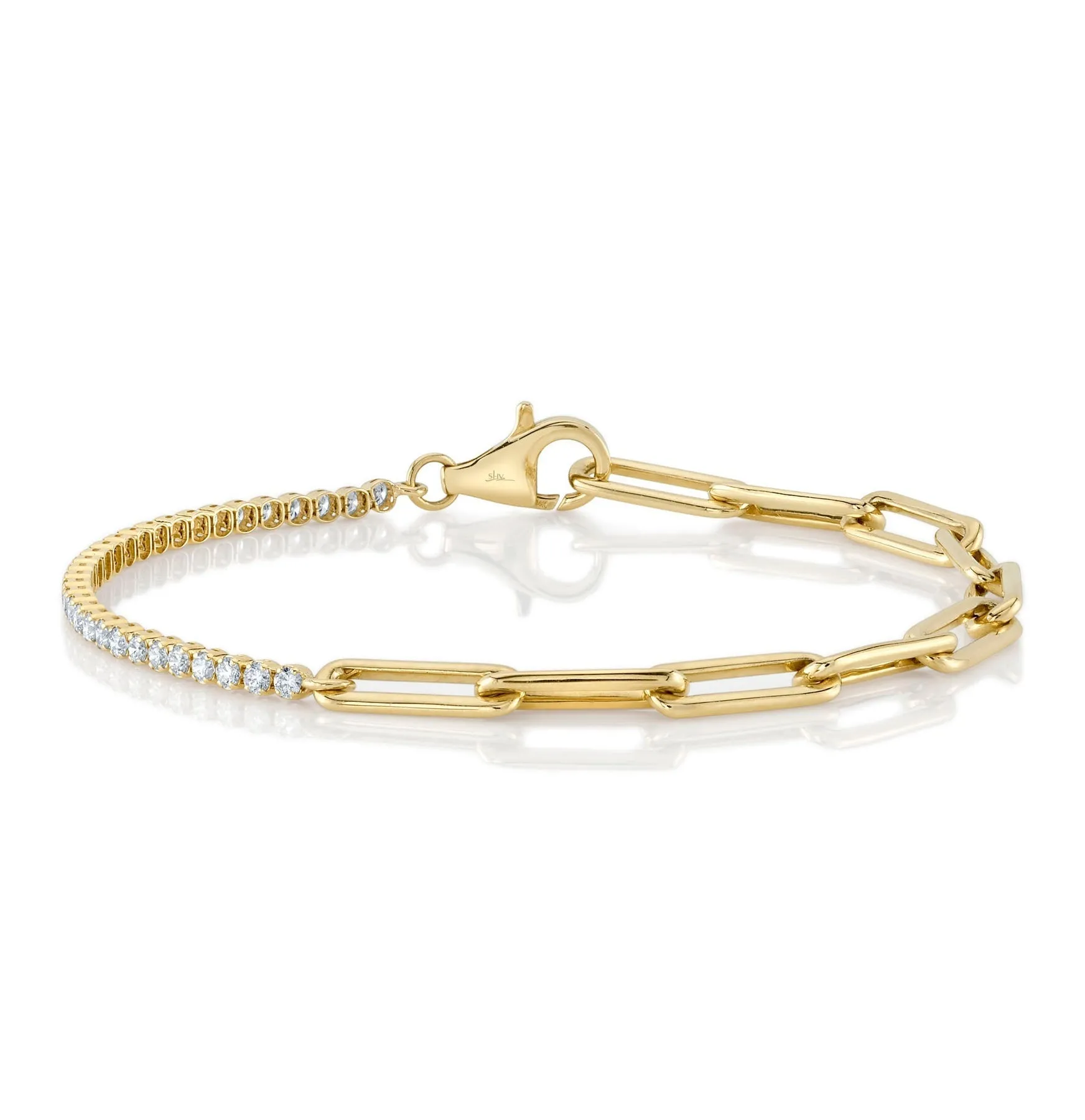 0.66CT DIAMOND PAPER CLIP LINK BRACELET SC55024348