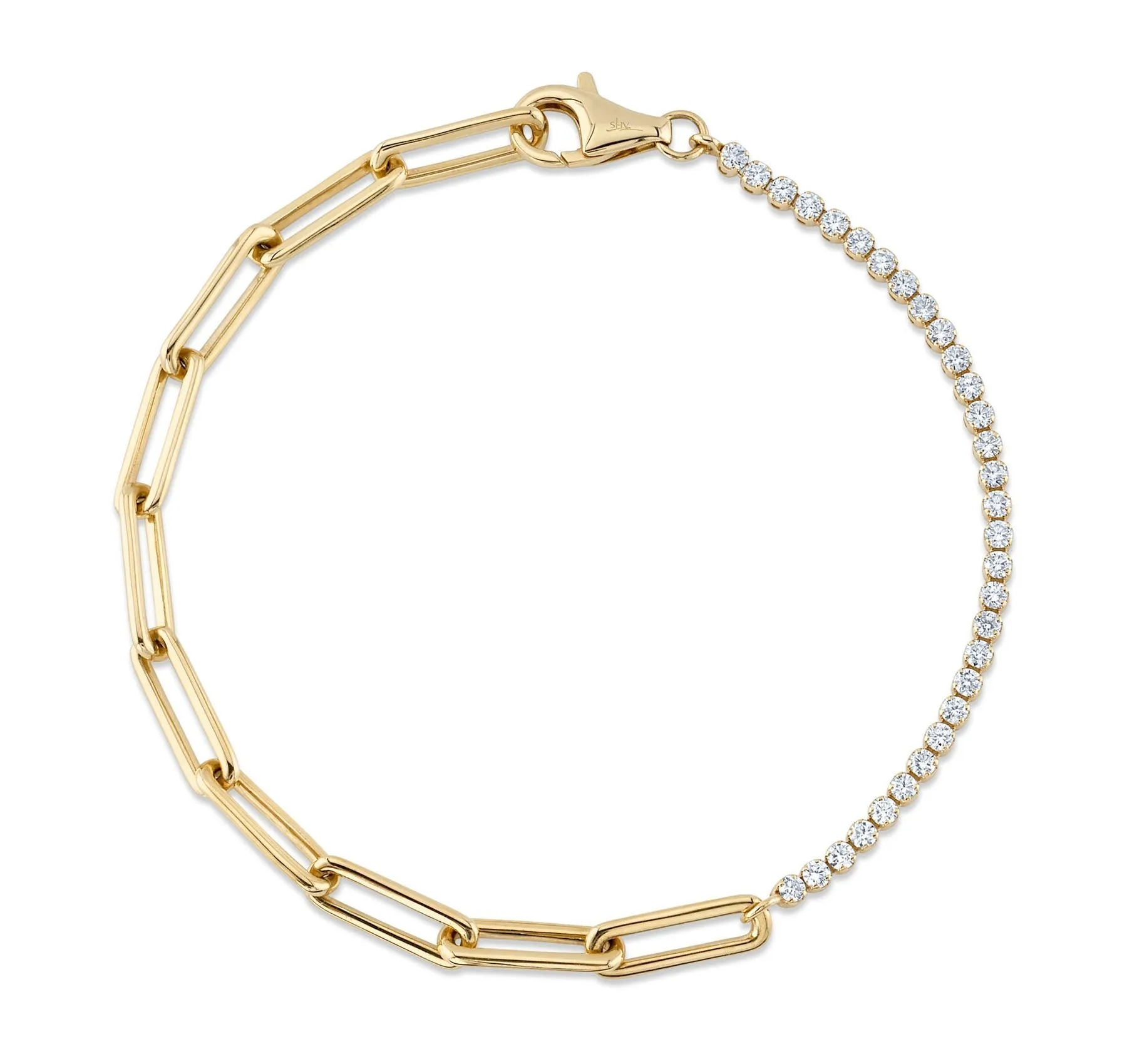 0.66CT DIAMOND PAPER CLIP LINK BRACELET SC55024348