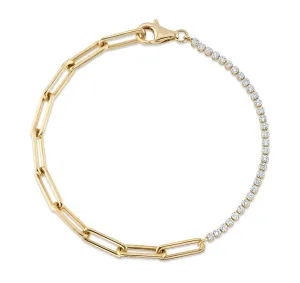 0.66CT DIAMOND PAPER CLIP LINK BRACELET SC55024348