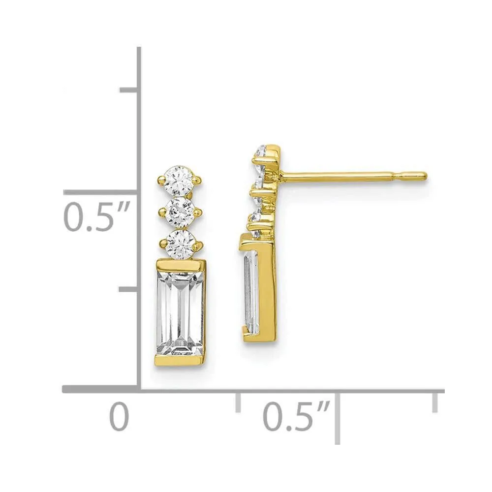 10K Polished CZ Earrings