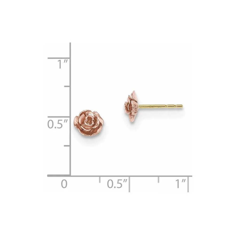 10k Tri-Color Black Hills Gold Rose Post Earrings