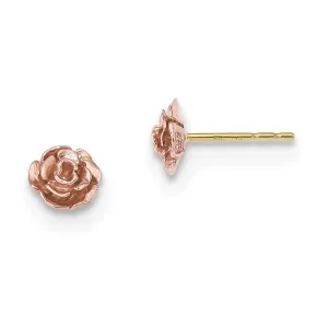 10k Tri-Color Black Hills Gold Rose Post Earrings