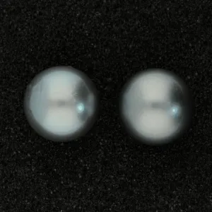 13mm Tahitian Pearl Pale Blue 14ct Stud Earrings
