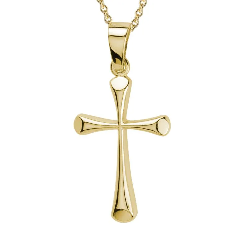 14k Cross Pendant Necklace on Adjustable Chain