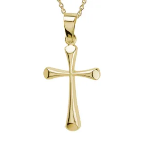14k Cross Pendant Necklace on Adjustable Chain