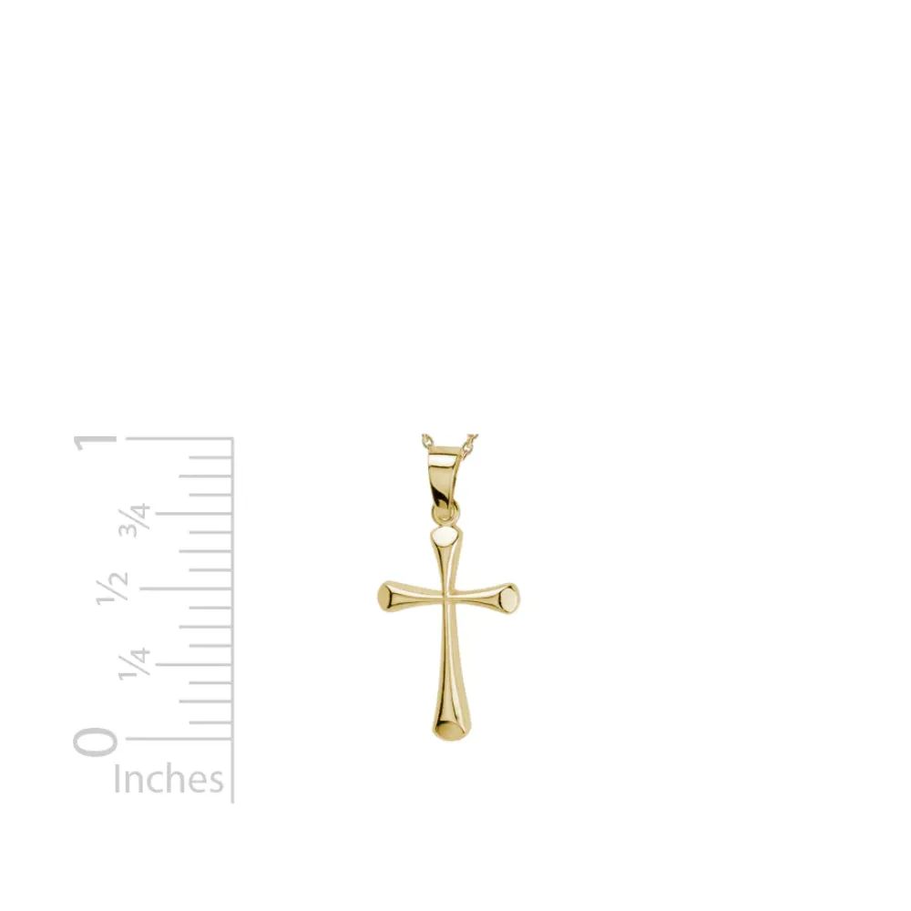 14k Cross Pendant Necklace on Adjustable Chain