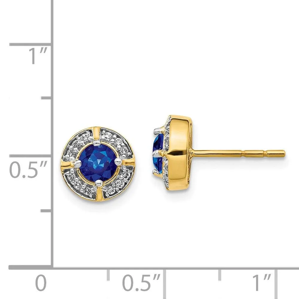 14k Diamond & Sapphire Fancy Earrings