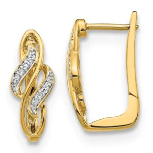 14k Diamond Hinged Hoop Earring