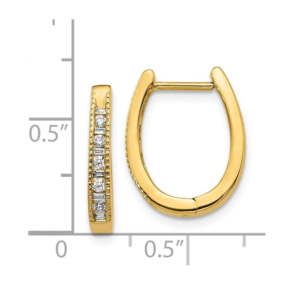 14k Diamond Hoop Earrings