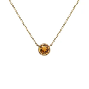 14k Gemstone Bezel Pendant