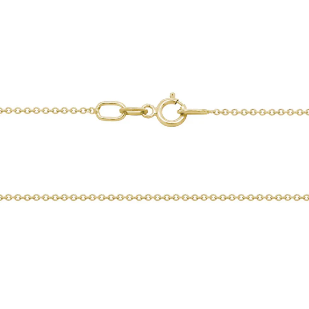 14k Gold 0.9mm Cable Chain, 18"