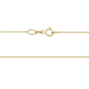 14k Gold 0.9mm Cable Chain, 18"