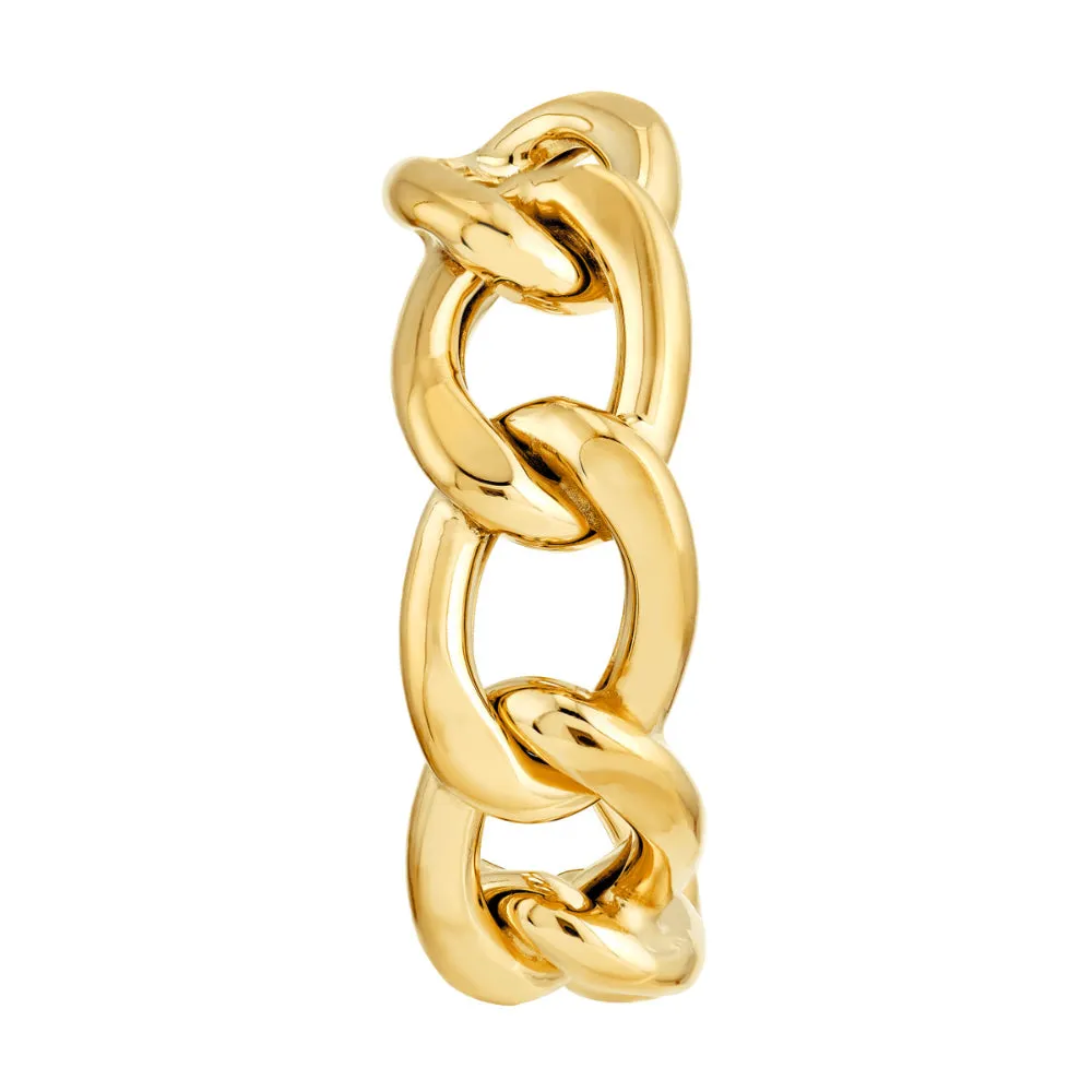 14k Gold 10mm Link Hoop Earrings