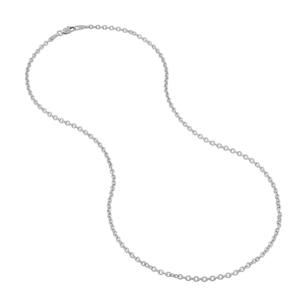14k Gold 2.5mm Open Cable Chain Necklace, 18"