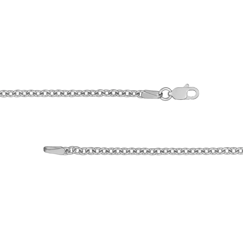 14k Gold 2.5mm Open Cable Chain Necklace, 18"