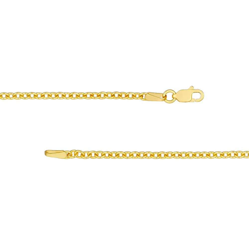 14k Gold 2.5mm Open Cable Chain Necklace, 18"