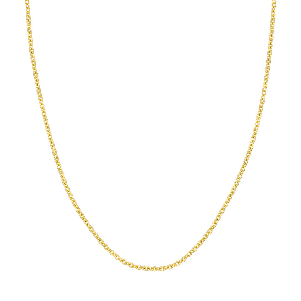 14k Gold 2.5mm Open Cable Chain Necklace, 18"