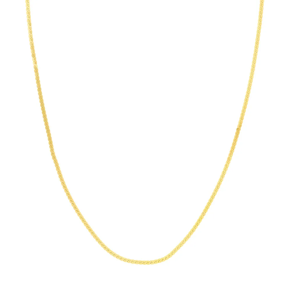 14k Gold 2mm Serpentine Chain, 18"