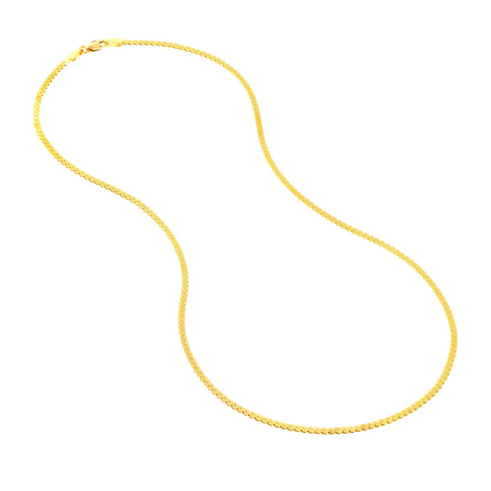 14k Gold 2mm Serpentine Chain, 18"
