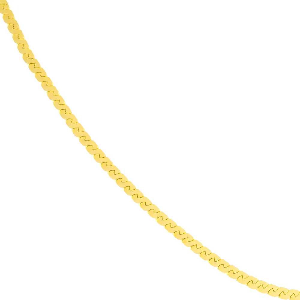 14k Gold 2mm Serpentine Chain, 18"