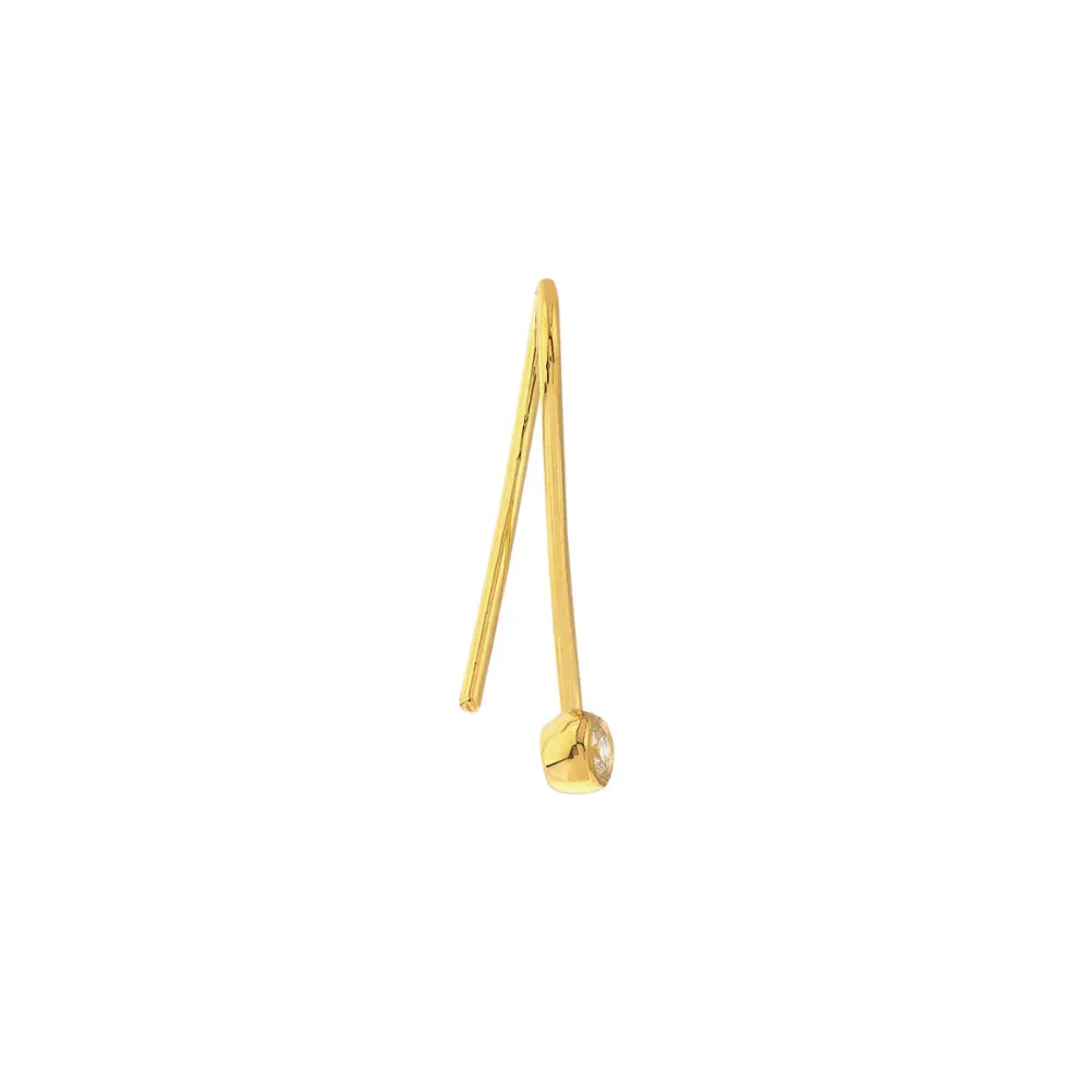 14k Gold Diamond Bezel Threader Earrings