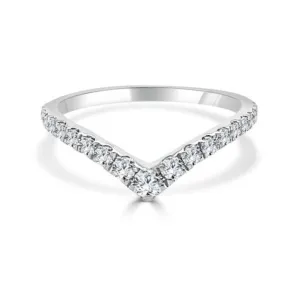 14k Gold Diamond Contour Wedding Band