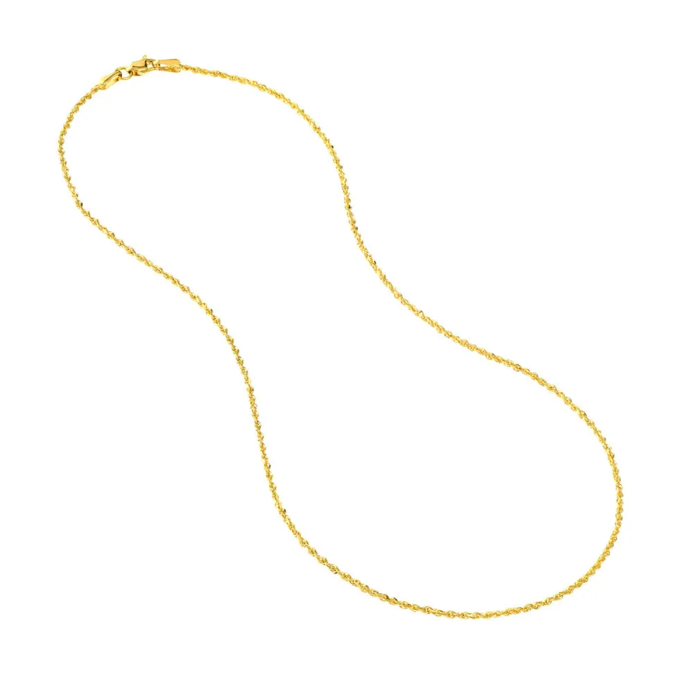 14k Gold Diamond-Cut Rope Chain 18"