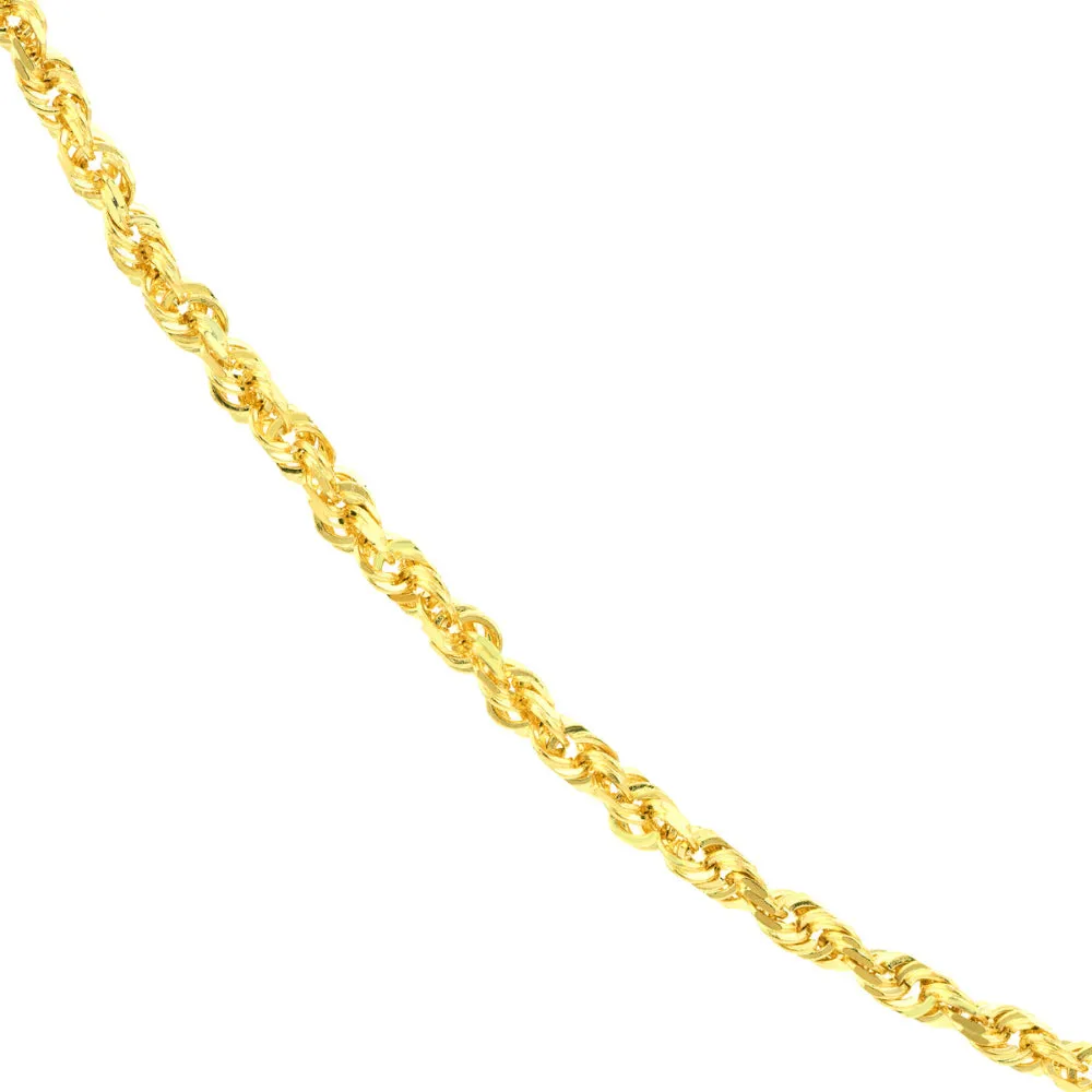 14k Gold Diamond-Cut Rope Chain 18"