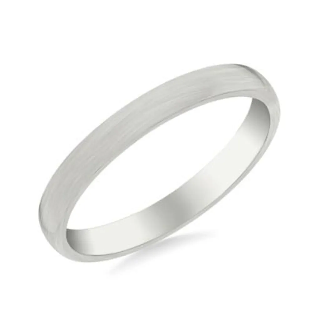 14k Gold European Fit Brushed Wedding Band 3mm