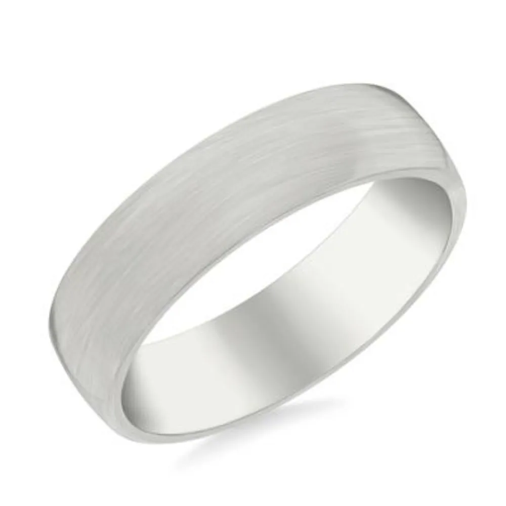 14k Gold European Fit Brushed Wedding Band 6mm
