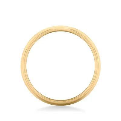 14k Gold European Fit Brushed Wedding Band 8mm