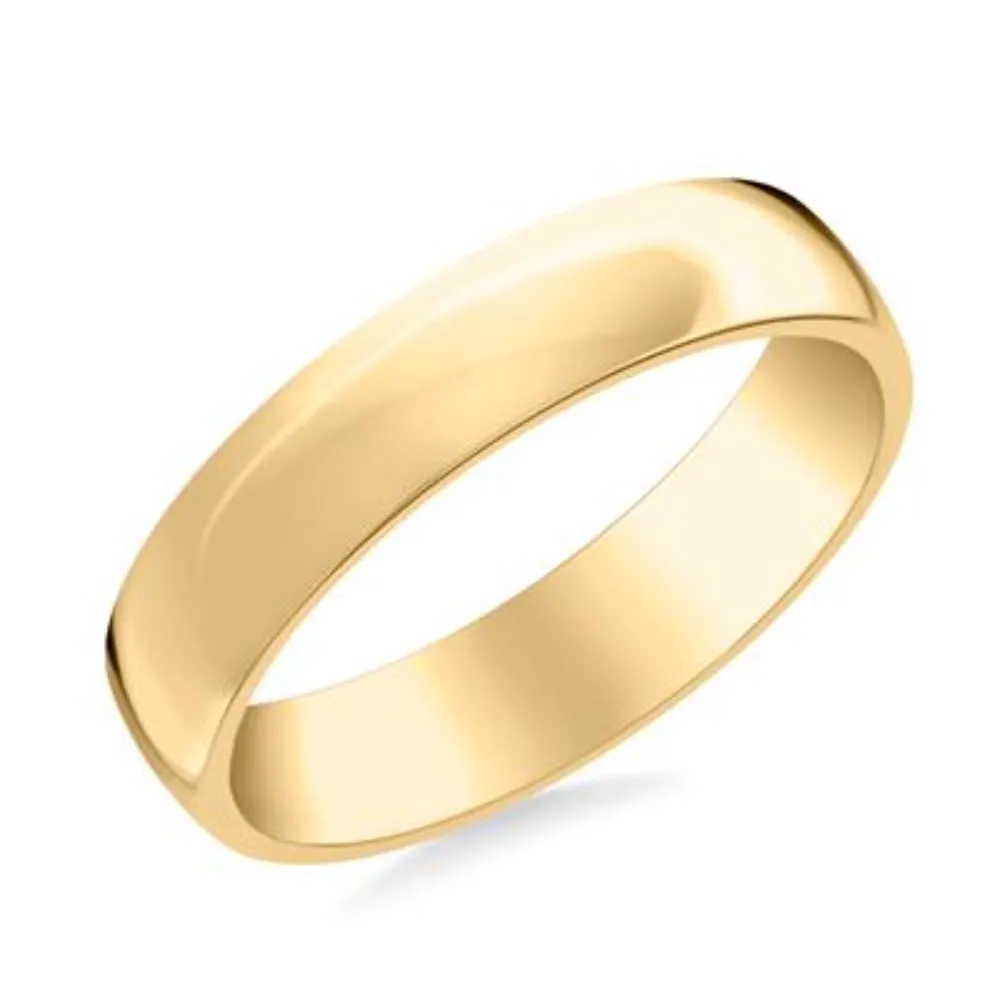 14k Gold European Fit Polished Wedding Band 5mm