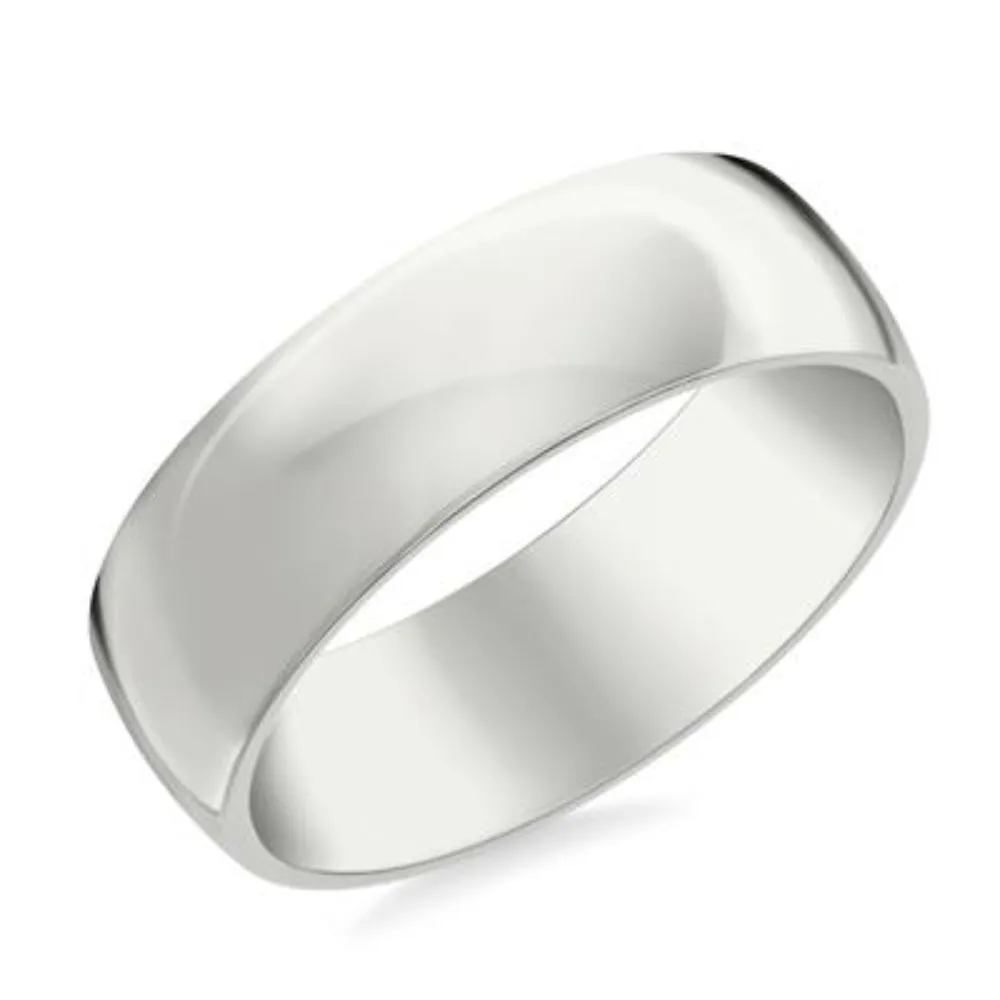 14k Gold European Fit Polished Wedding Band 7mm
