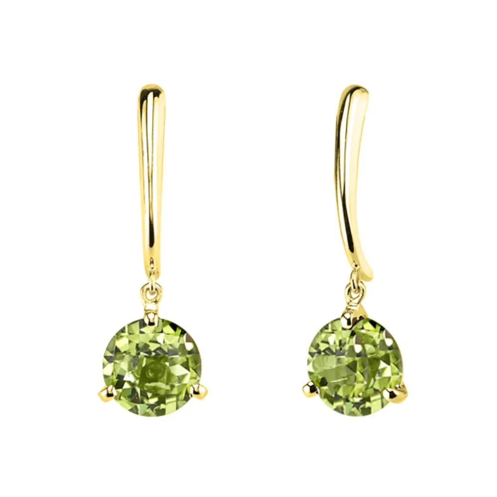 14k Gold Gemstone Dangle Earrings