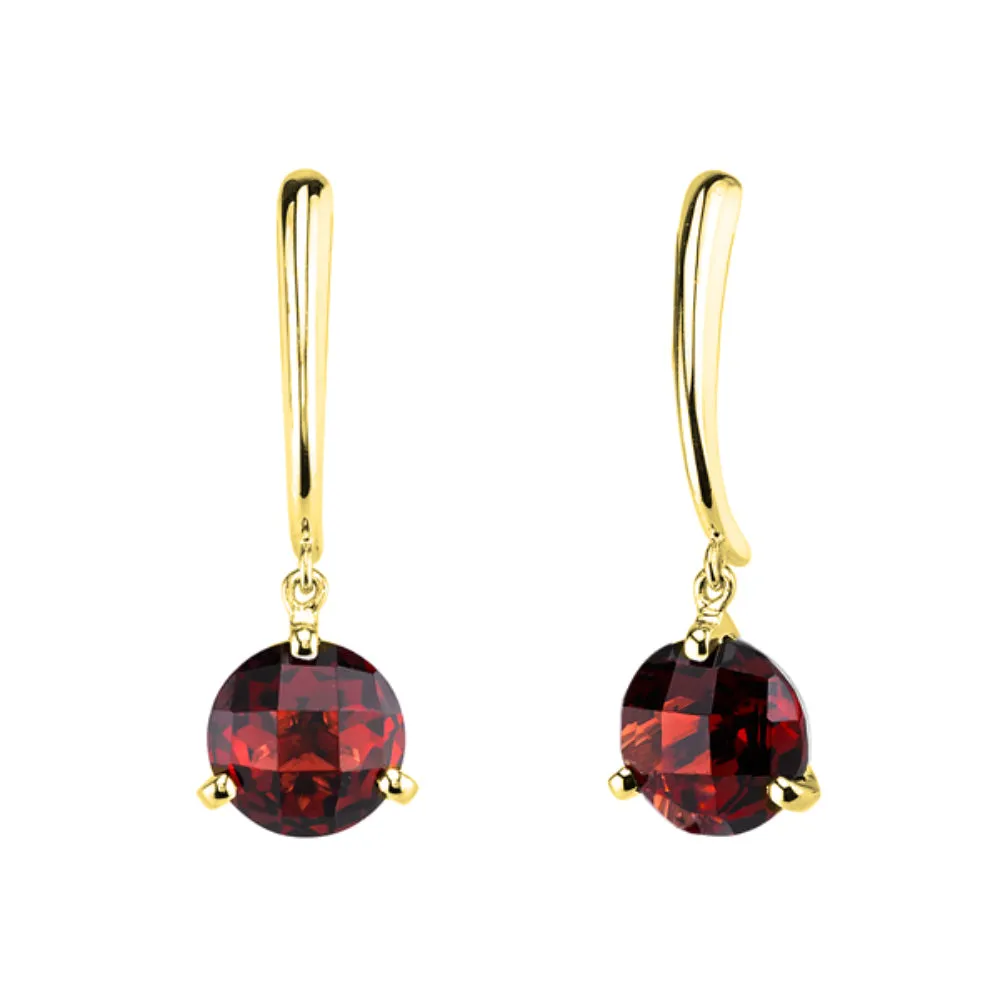 14k Gold Gemstone Dangle Earrings