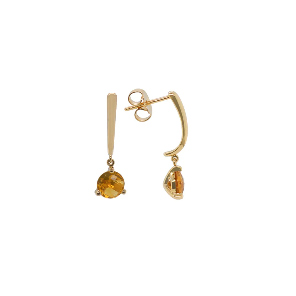 14k Gold Gemstone Dangle Earrings