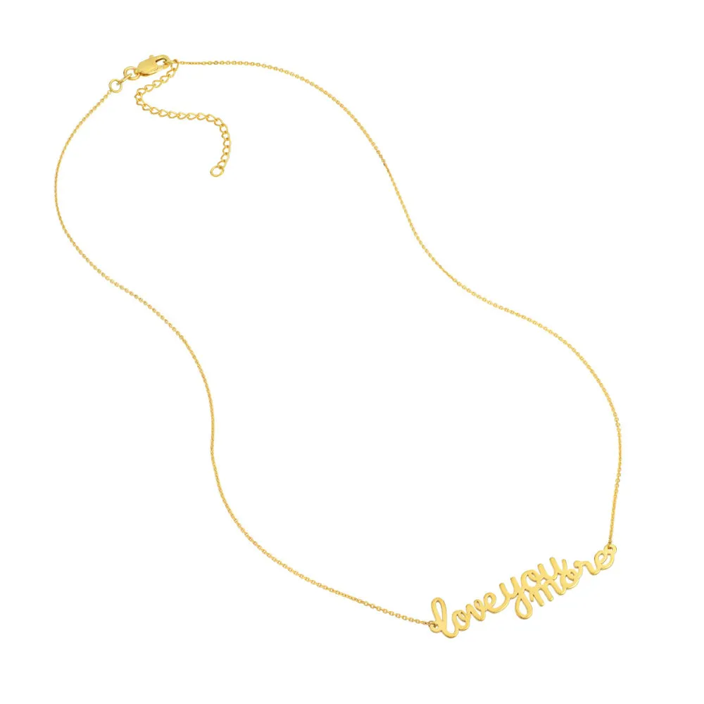 14k Gold 'I Love You More' Pendant Necklace