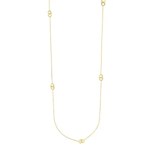 14k Gold Intertwined Circles Stations Necklace