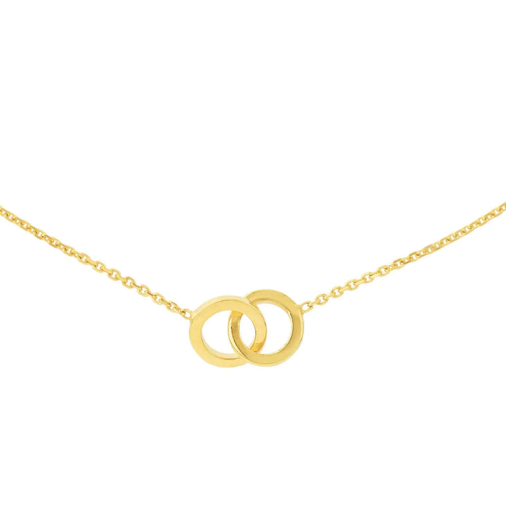 14k Gold Intertwined Circles Stations Necklace