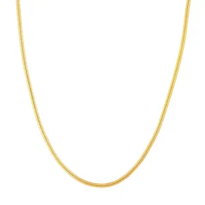 14k Gold Oval Snake Chain Necklace