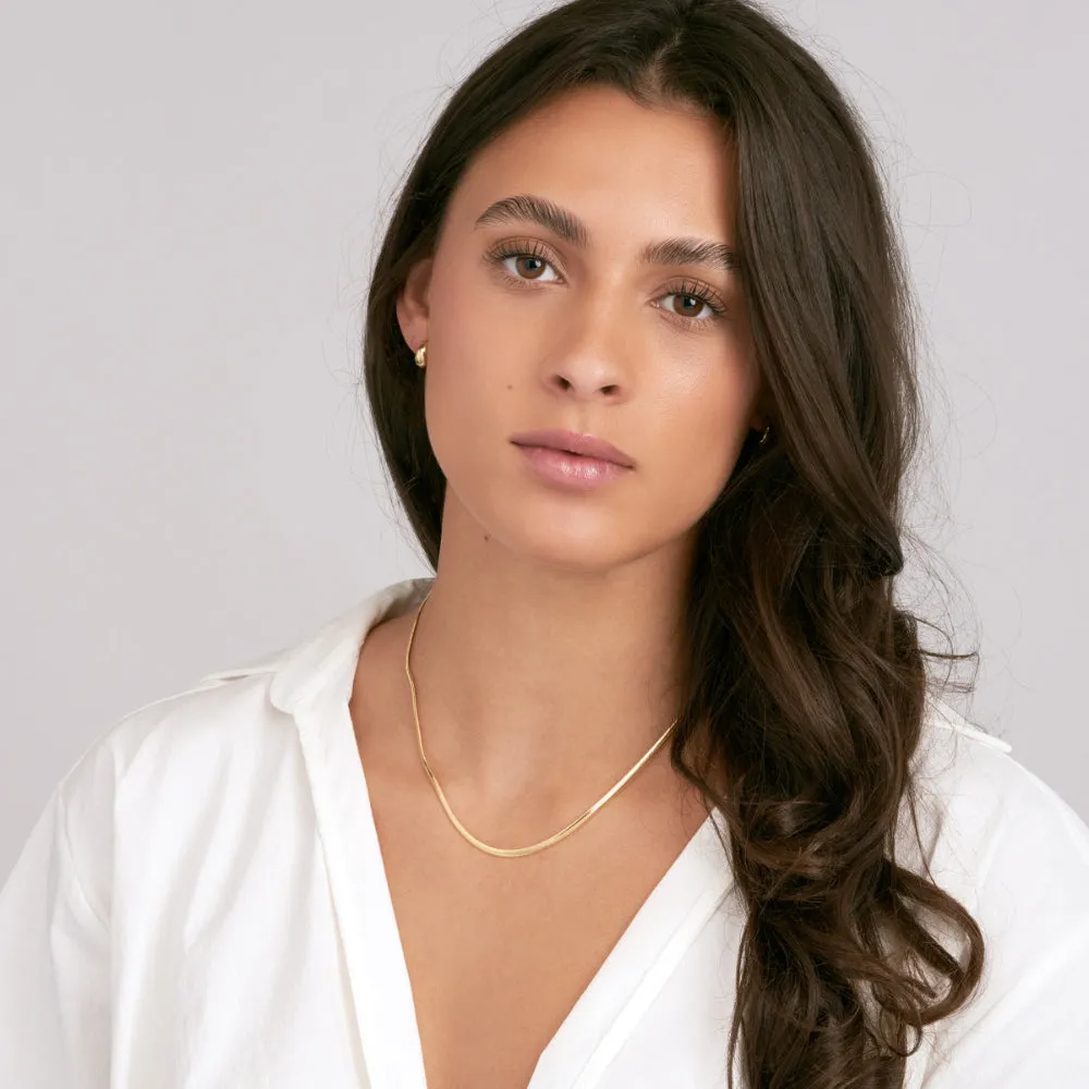 14k Gold Oval Snake Chain Necklace