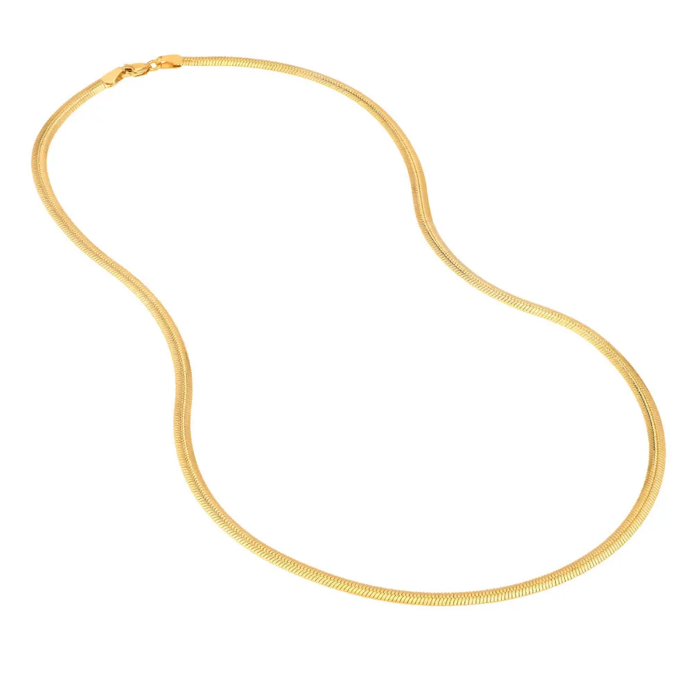 14k Gold Oval Snake Chain Necklace