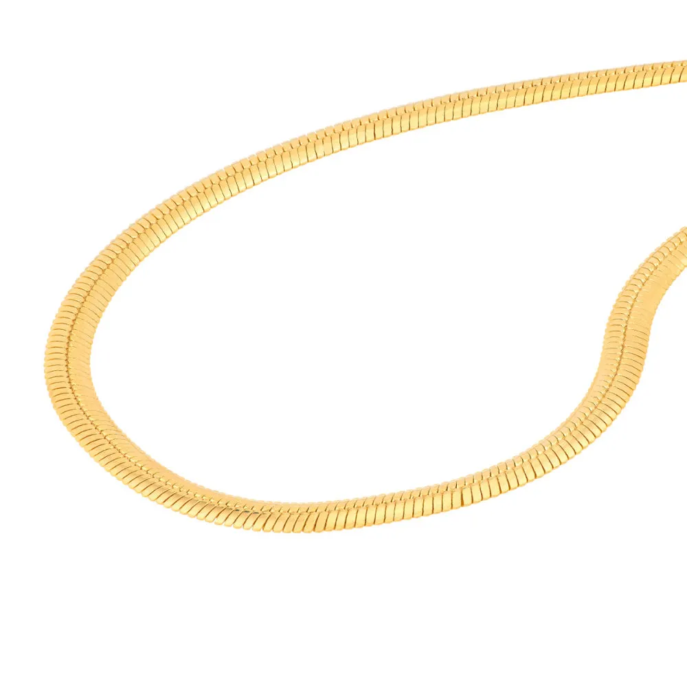 14k Gold Oval Snake Chain Necklace