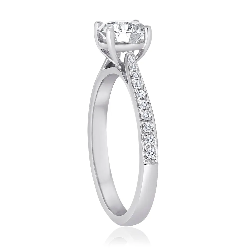 14k Gold Pave Diamond Engagement Ring