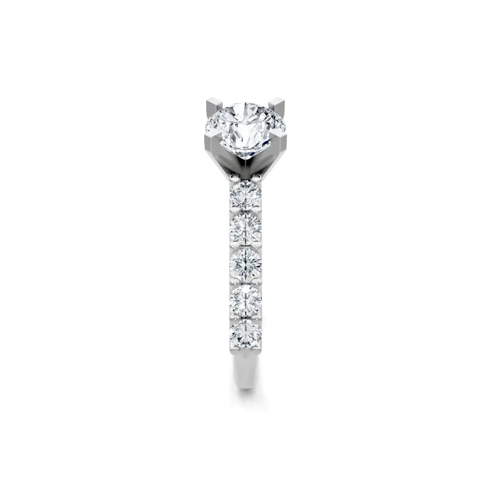 14k Gold Round Diamond Engagement Ring