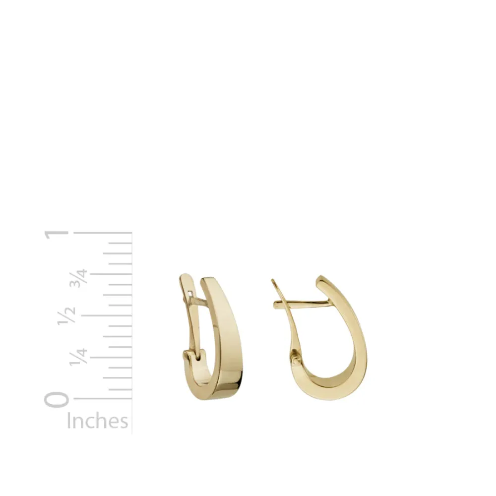 14k Gold Tapered Hoop Earrings