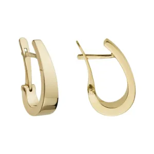 14k Gold Tapered Hoop Earrings