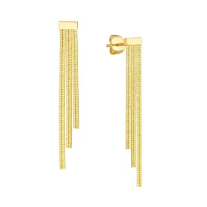 14k Gold Triple Snake Chain Earrings